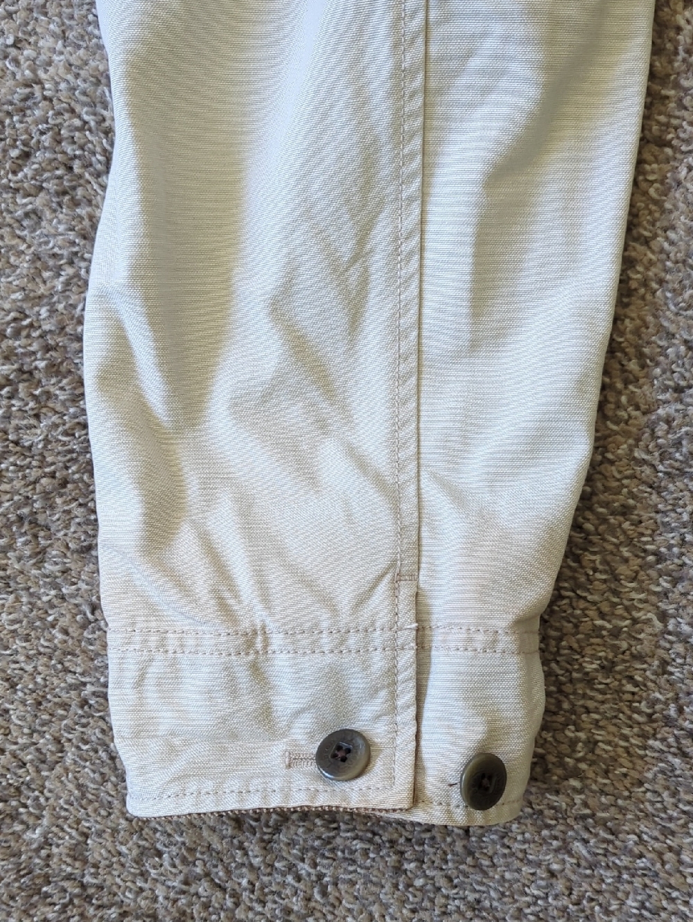 LL Bean Khaki Flannel Lined Chore Jacket - Picture 8 of 10